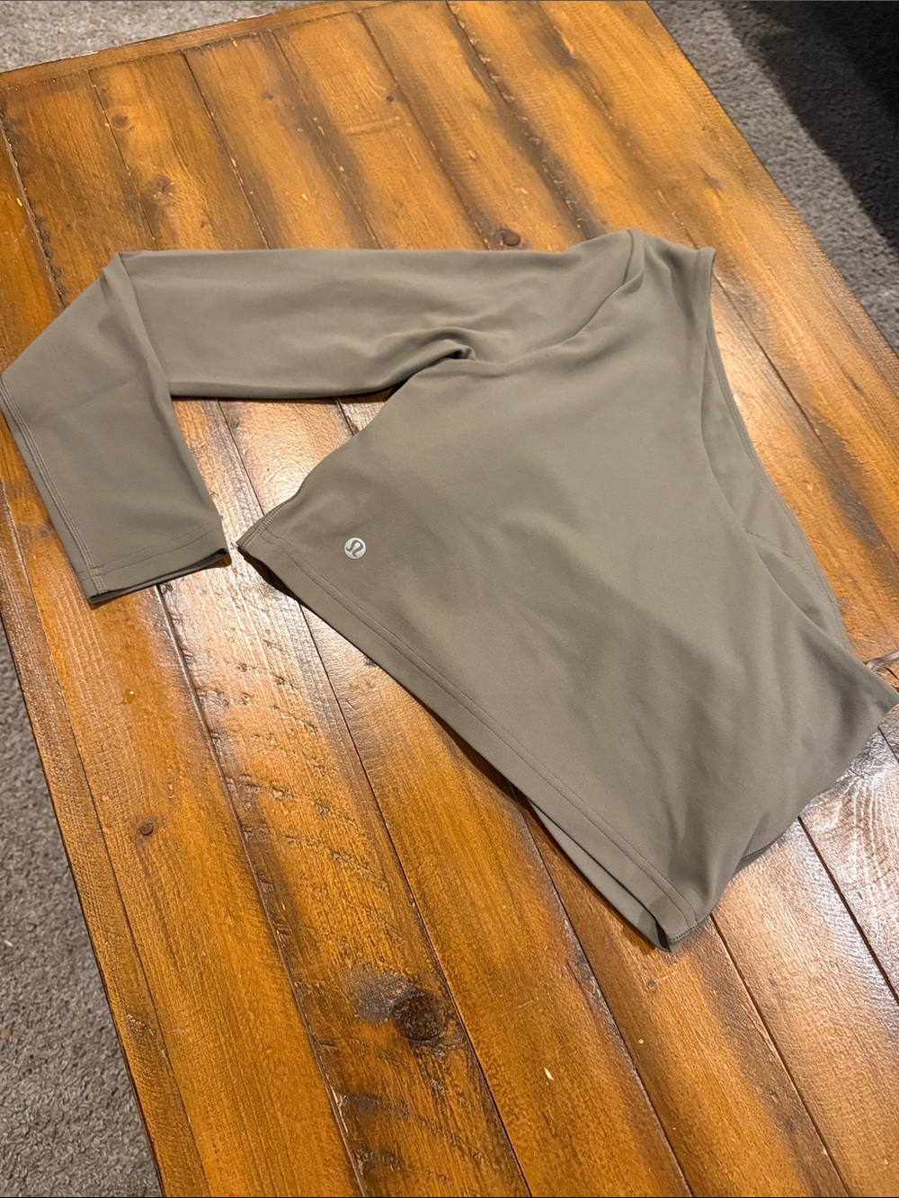lululemon athletica Olive-Gray Long Sleeve Women's Top